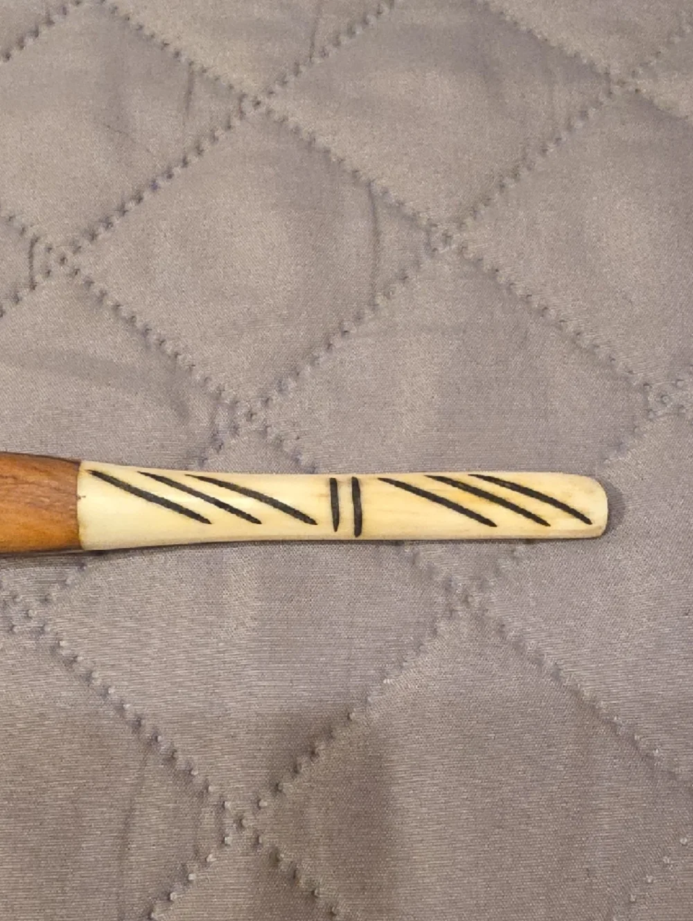 Hand-Carved Africa Olive Wood Salad Servers With Batik Cow Bone Handle Accent